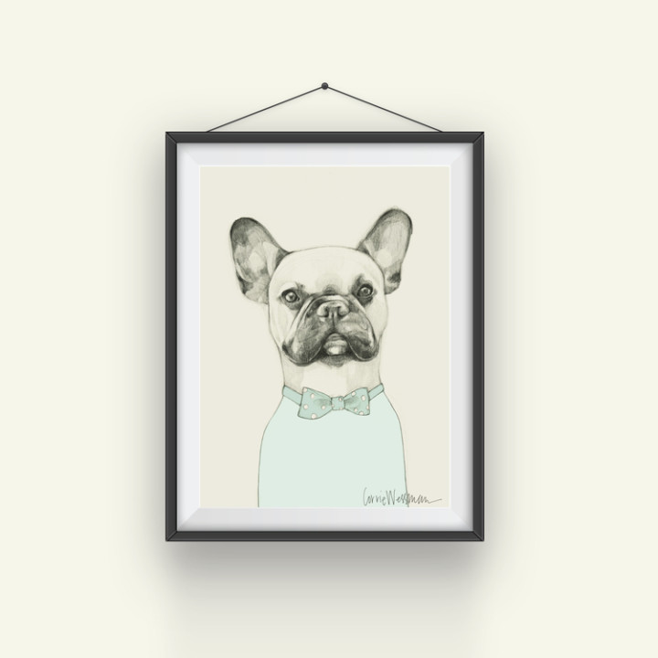 CWdrawings_Framed_Frenchie
